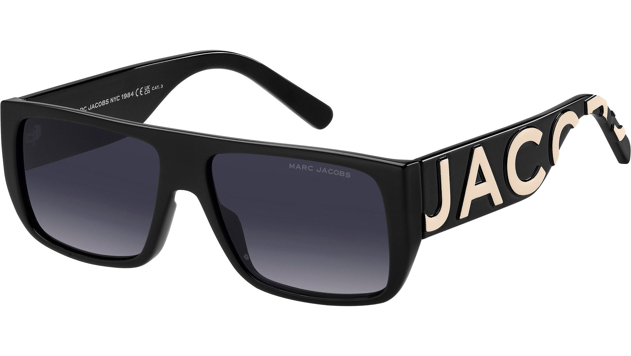 Marc Jacobs MARC LOGO 096/S 80S 9O Sunglasses Black White - eye-oo.com