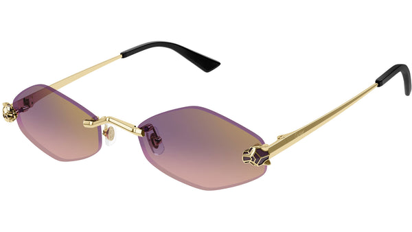 Cartier CT0433S 004 Sunglasses Shiny Gold