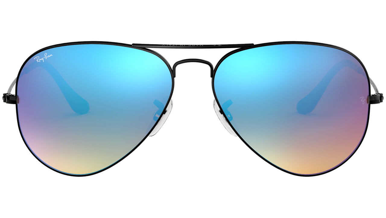 Aviator Flash Lenses Gradient RB3025 002/4O Black Blue