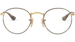 Round Metal Optics RB3447V gold on top havana