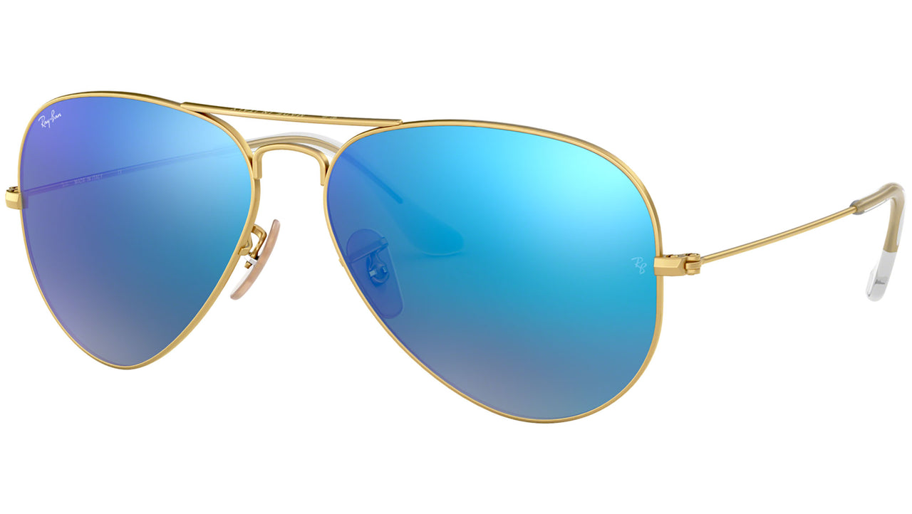 Aviator Flash Lenses RB3025 112/17 Matte Gold Blue