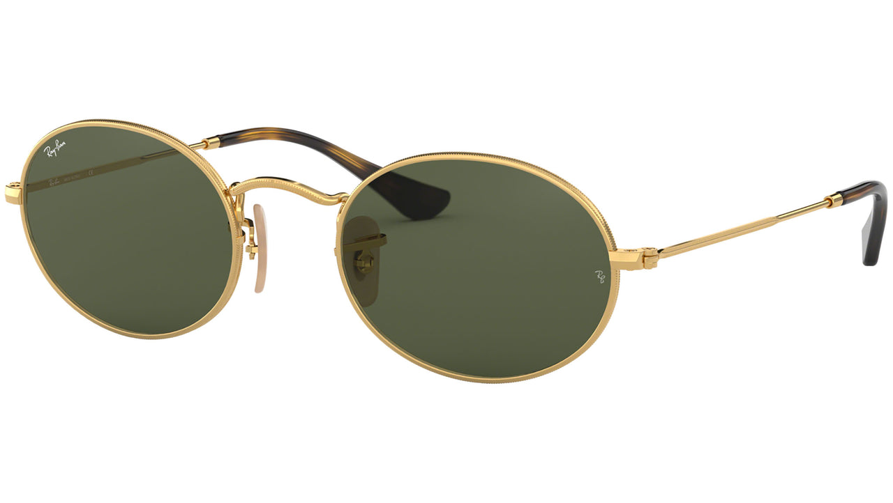 Oval Flat Lenses RB3547N 001 Gold Green