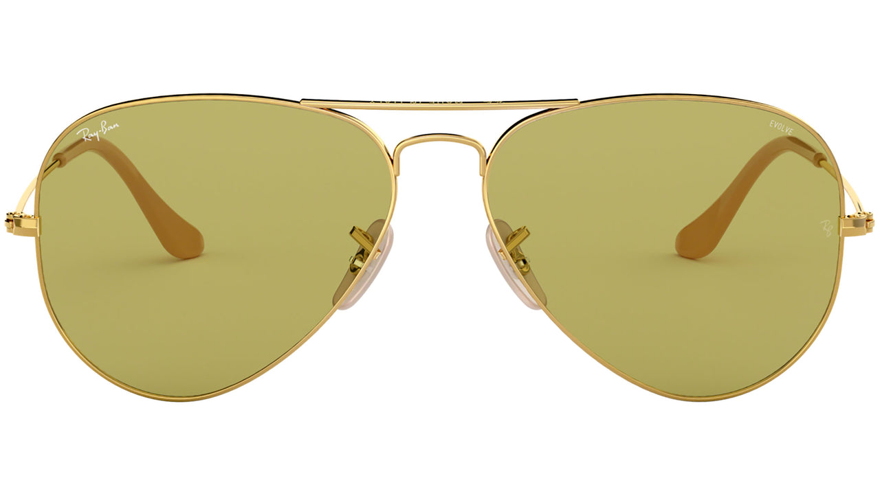 Aviator Washed Evolve RB3025 90644C Gold Green