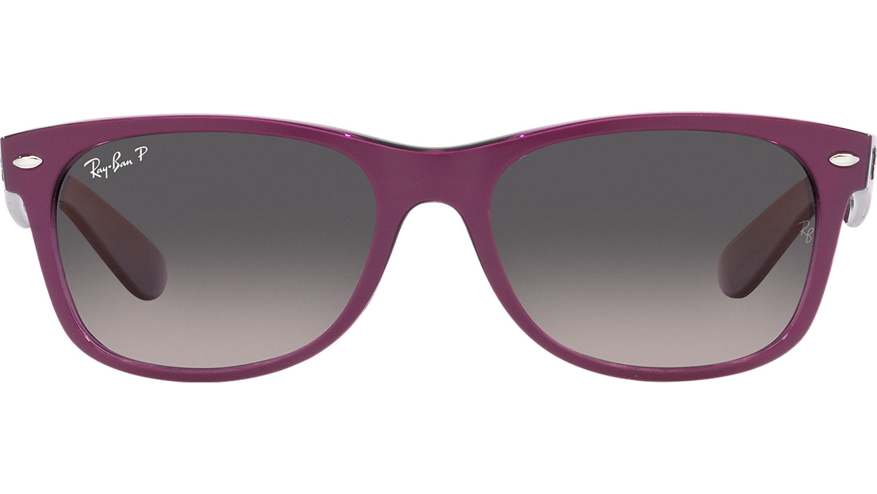 New Wayfarer RB2132 6606M3 matte violet on transparent vi