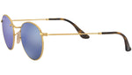 Round Flat Lenses RB3447N gold blue