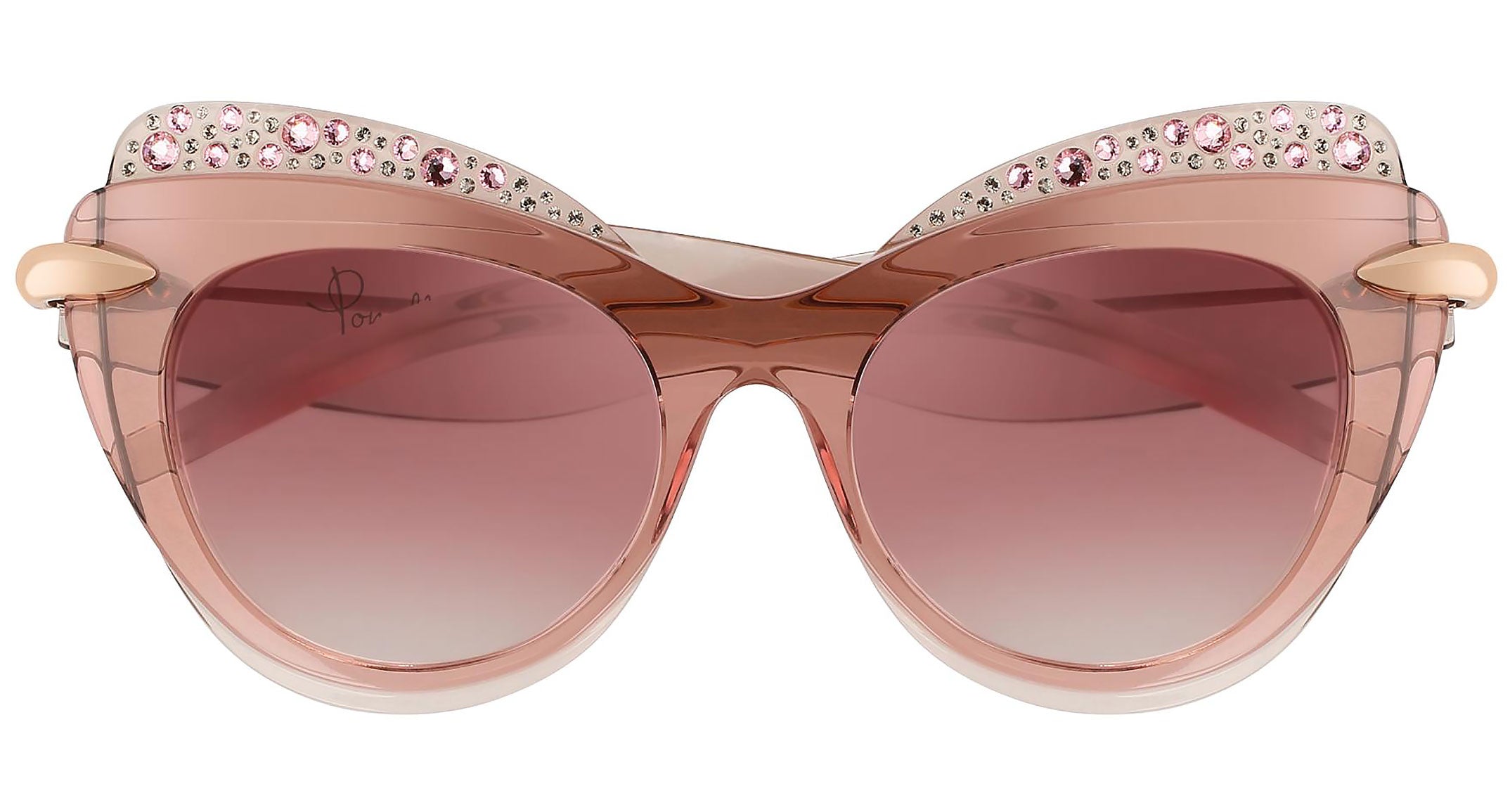 Bottega Veneta Rose Gold/ Shiny Transparent Powder Sunglasses