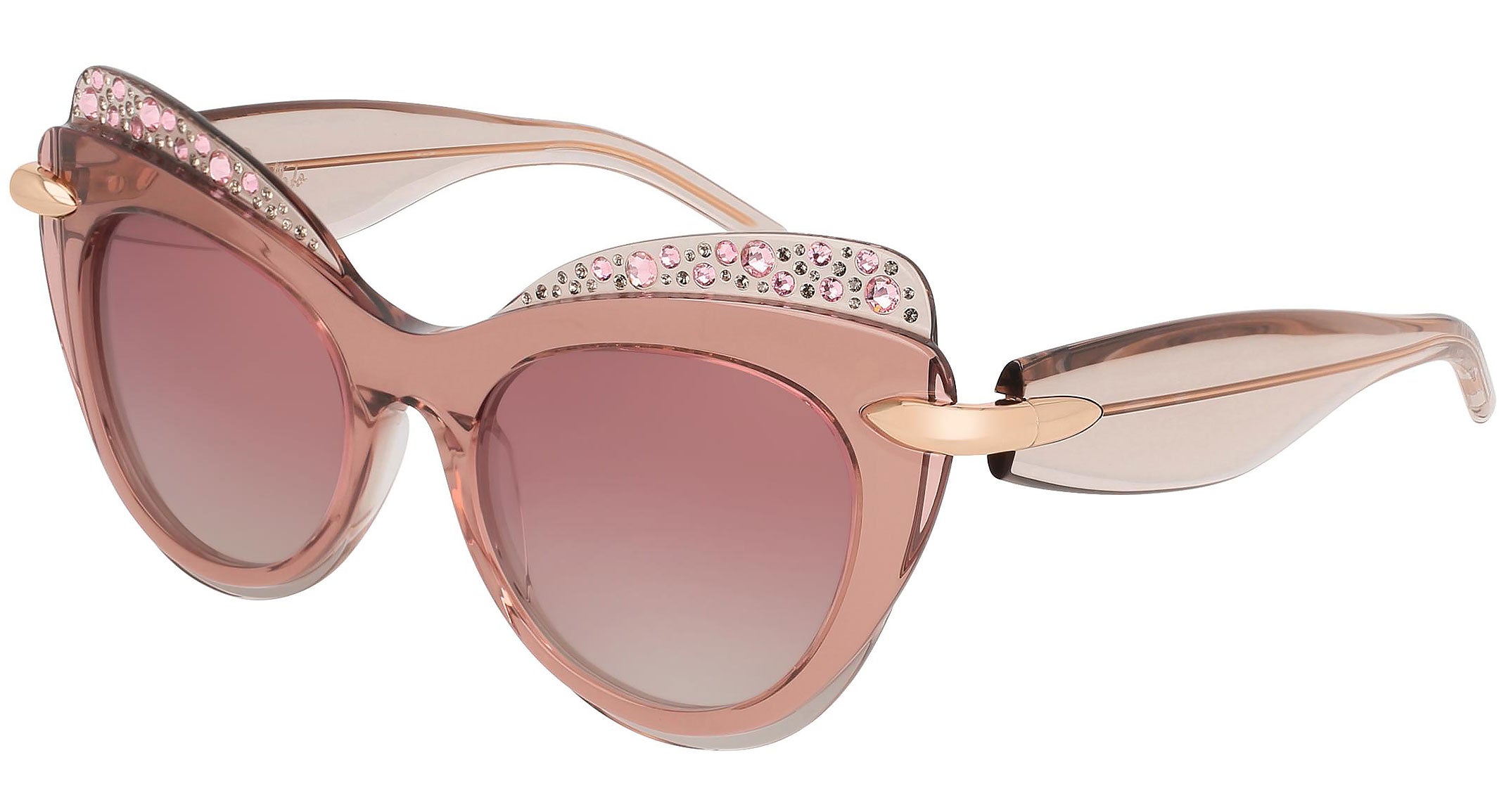 Bottega Veneta Rose Gold/ Shiny Transparent Powder Sunglasses