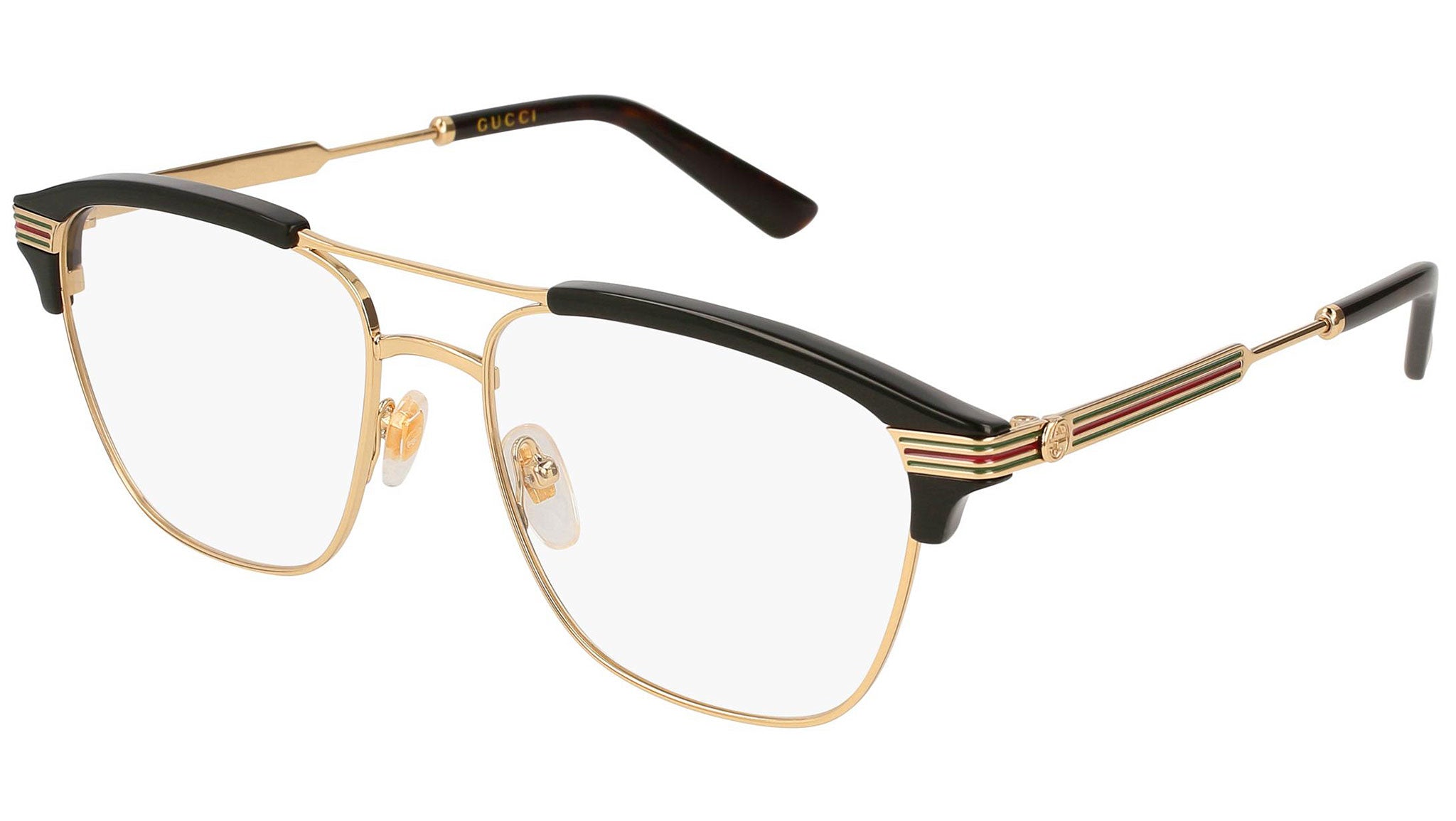 Gucci glasses black store and gold