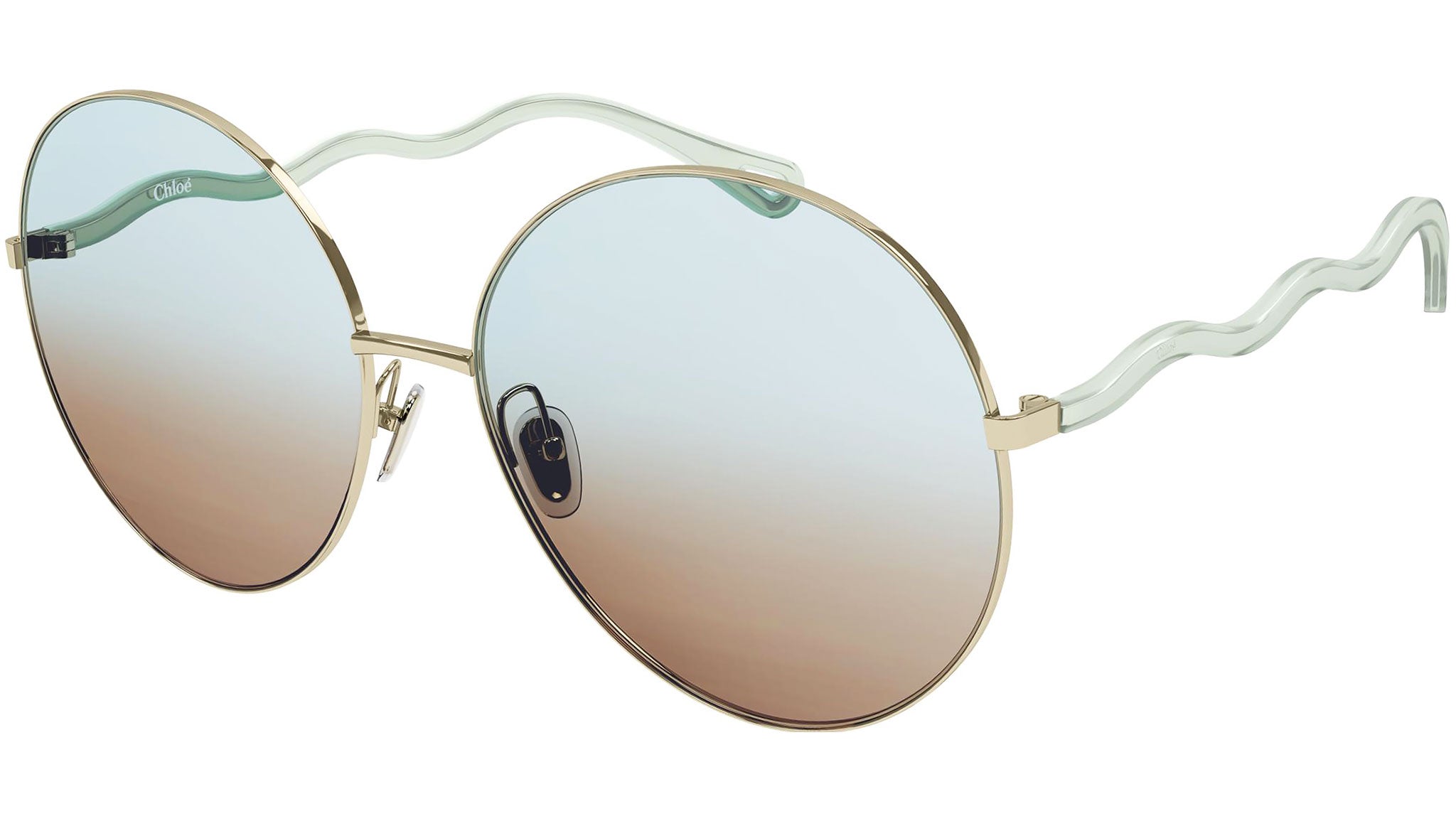 Chloé ROSIE CE160S Transparent Rose/Light Blue Shaded (739 A) Sunglasses |  eBay