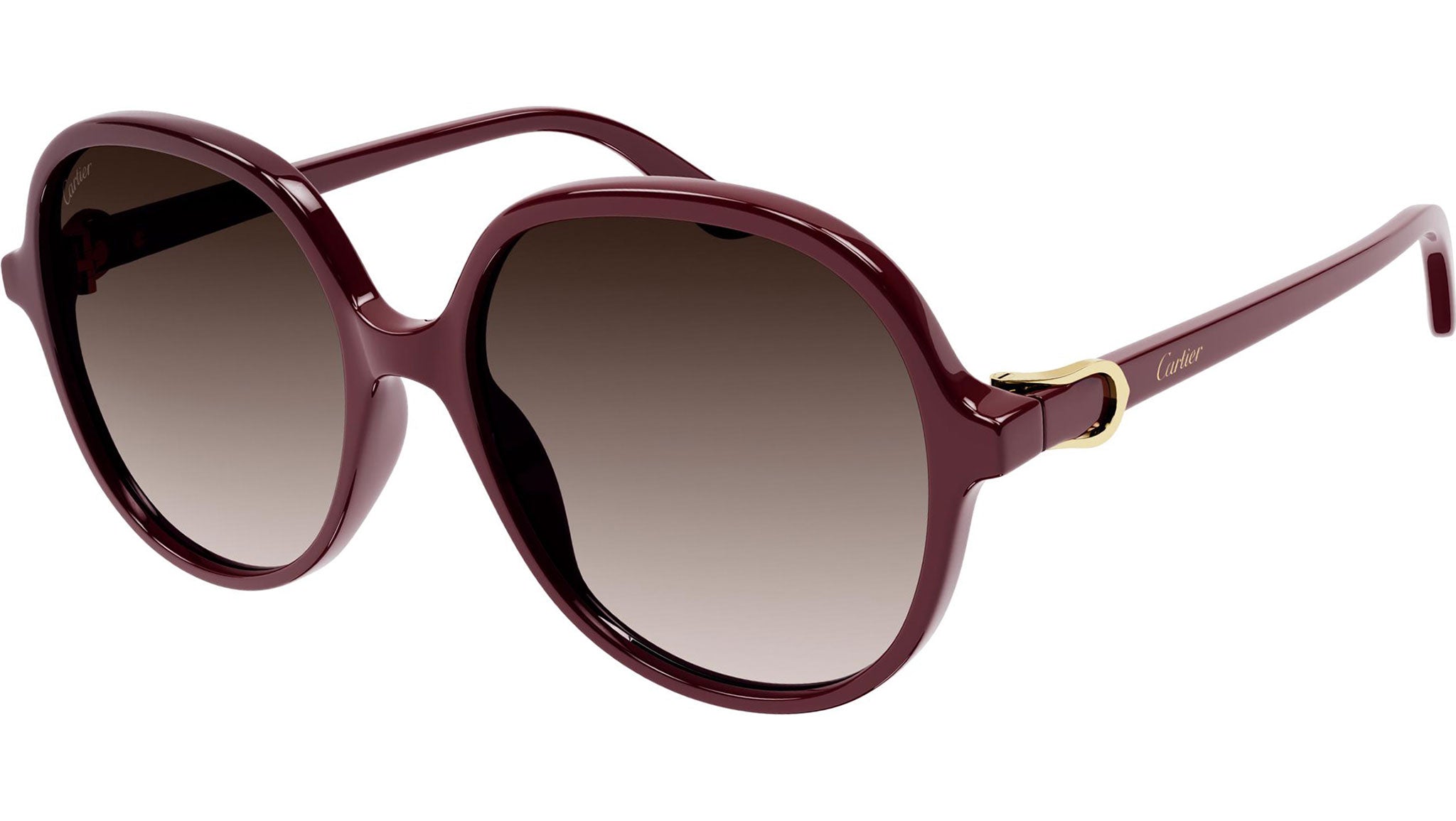 Cartier CT0350S 003 Shiny Burgundy Sunglasses