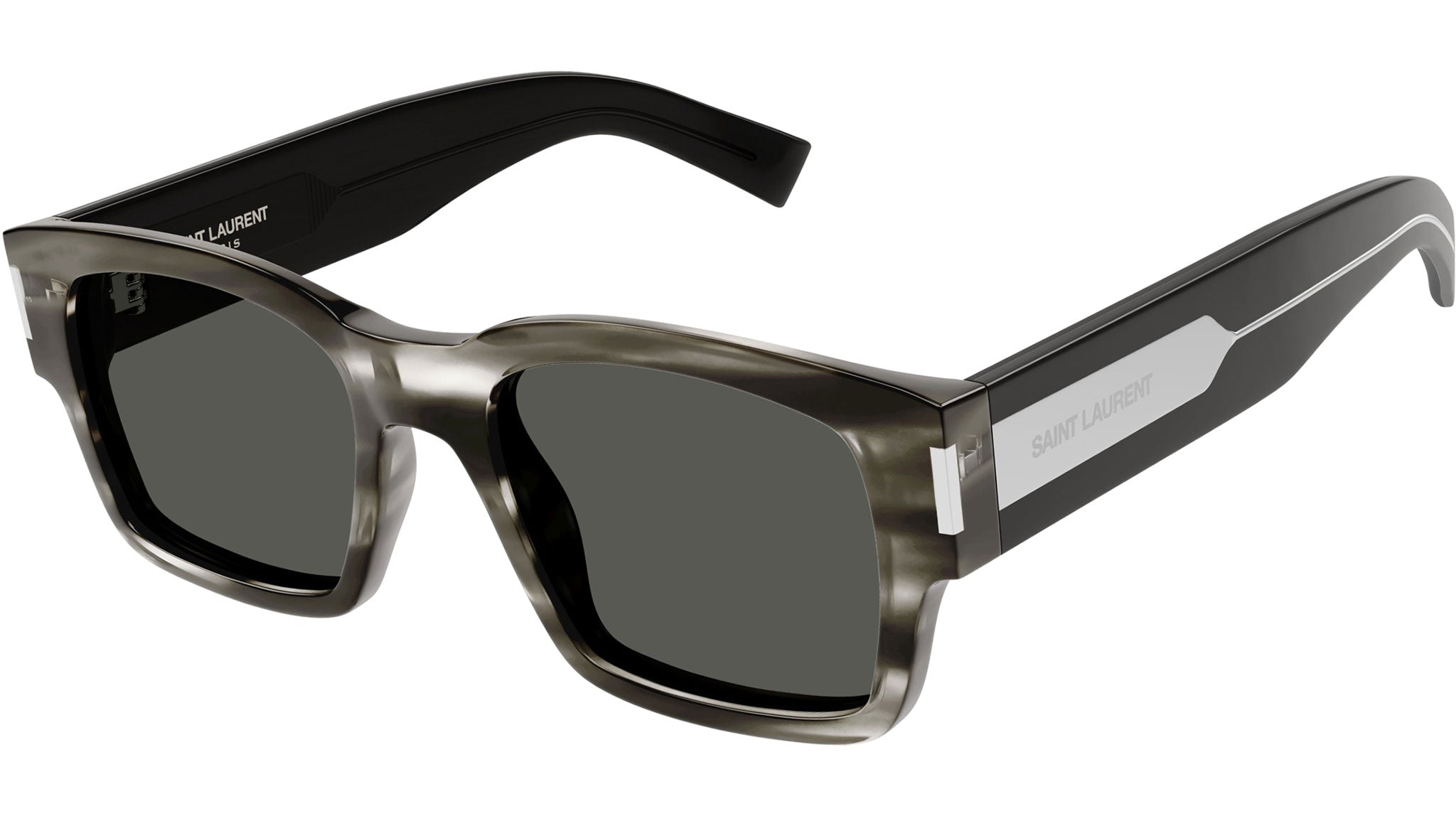 Saint Laurent SL 276 Mica 53 Grey & Black Shiny Sunglasses