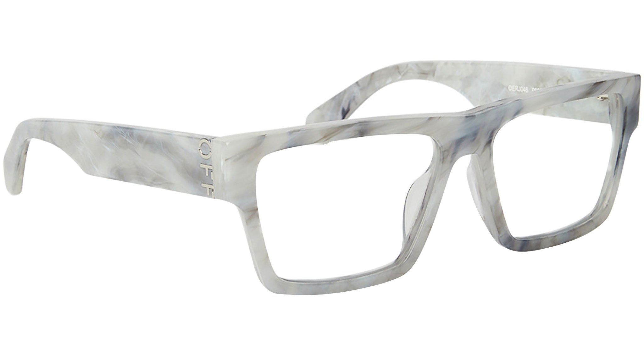 Grey Marble Square Blue Sunglasses With Silver Grey Lens 56mm