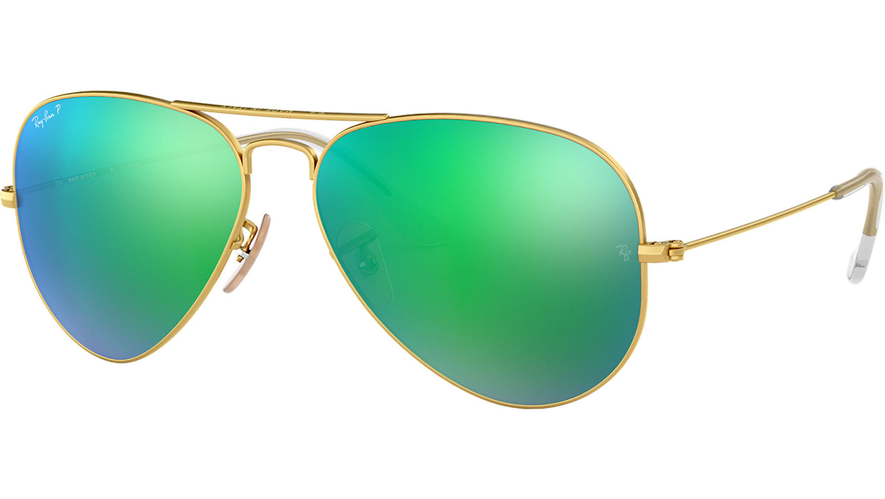 Aviator Flash Lenses RB3025 112/P9 Gold Green