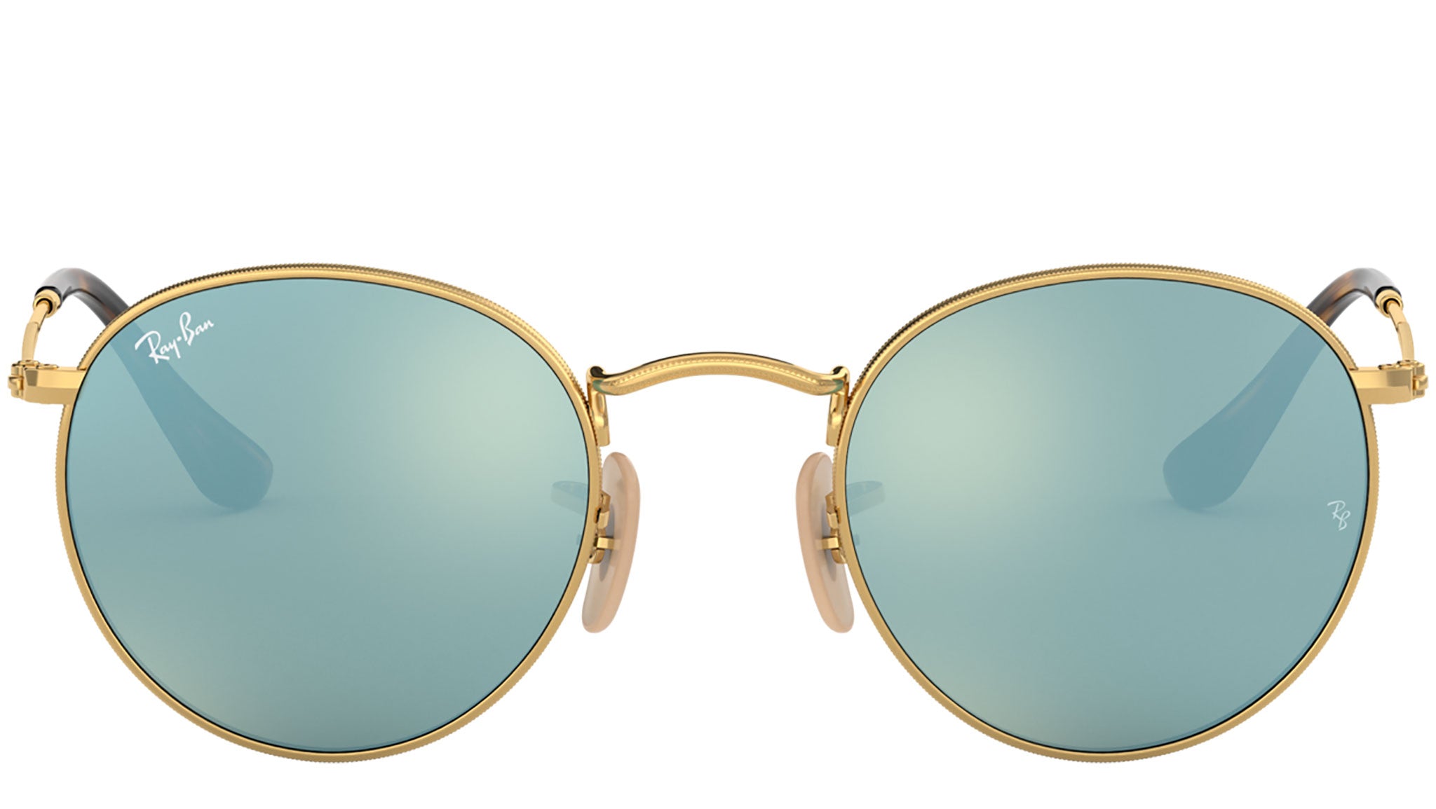 Ray ban round 2024 metal flat lenses