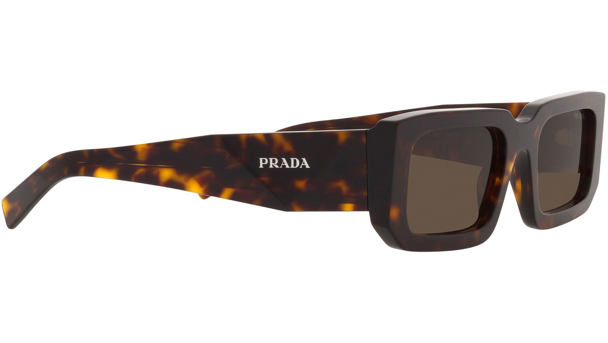  Prada PR 17WS 2AU8C1 Tortoise Plastic Rectangle Sunglasses  Brown Lens : Clothing, Shoes & Jewelry