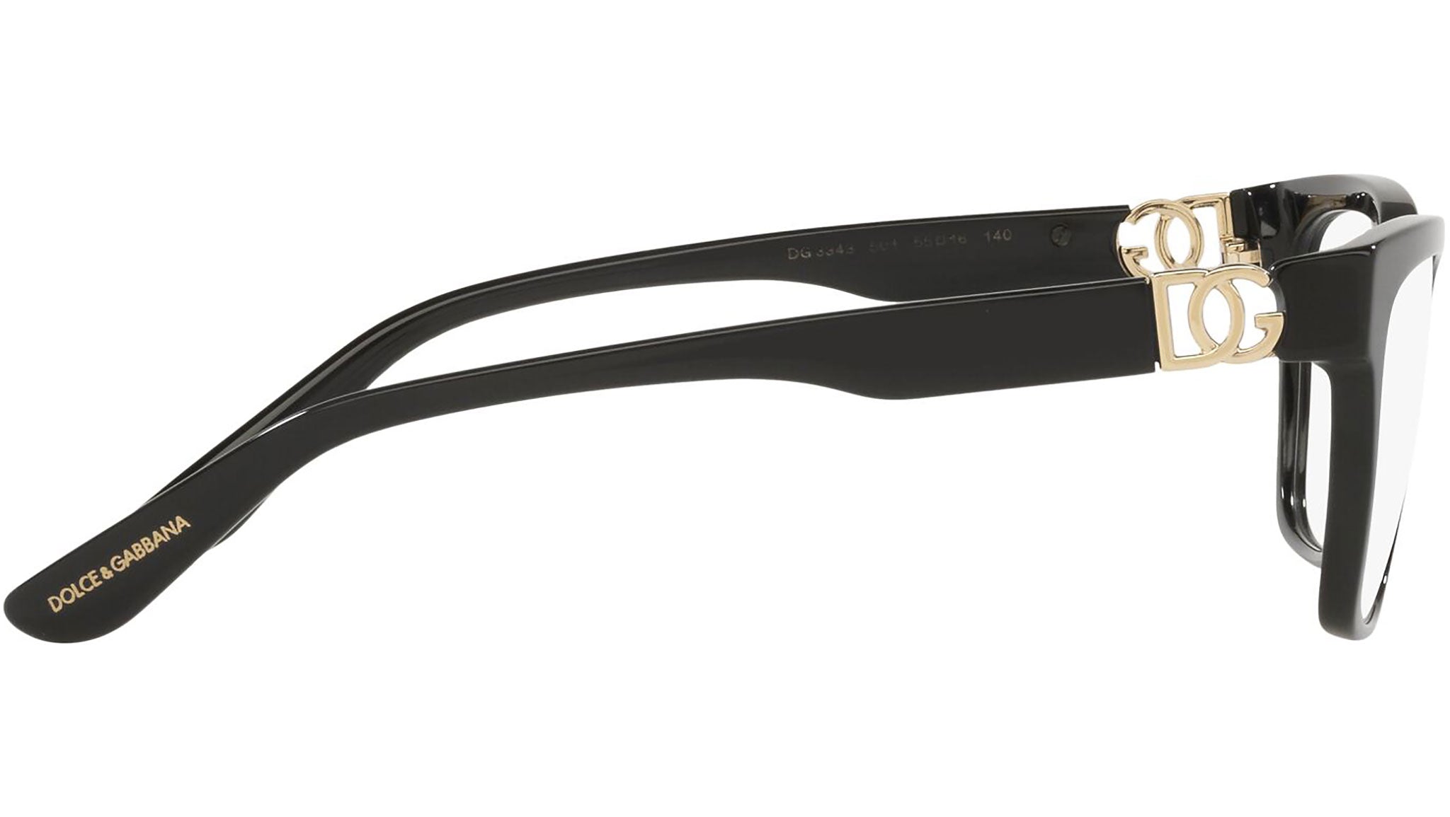 Dolce & Gabbana DG3343 Eyeglasses 501 Black