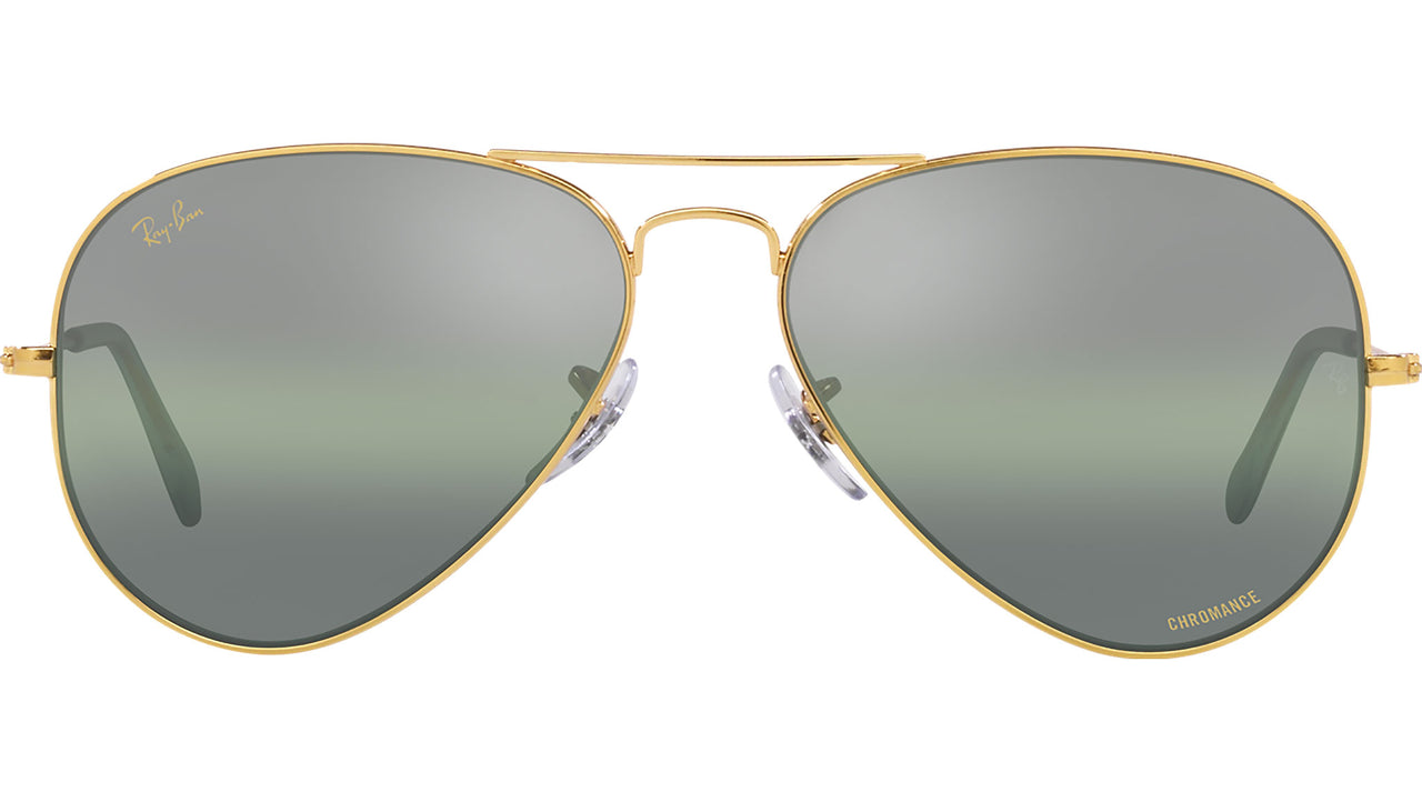 Aviator Chromance RB3025 9196G4 Gold Green