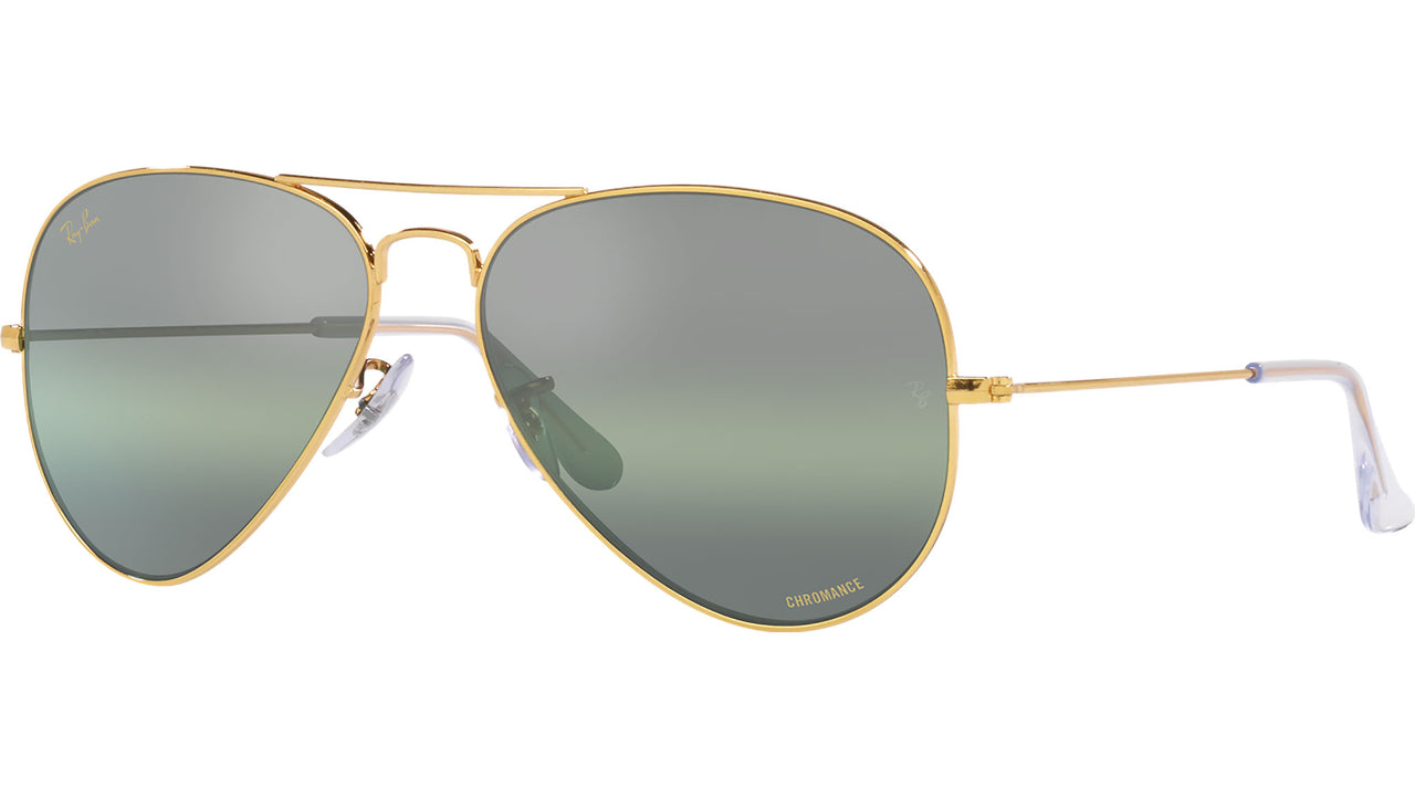 Aviator Chromance RB3025 9196G4 Gold Green