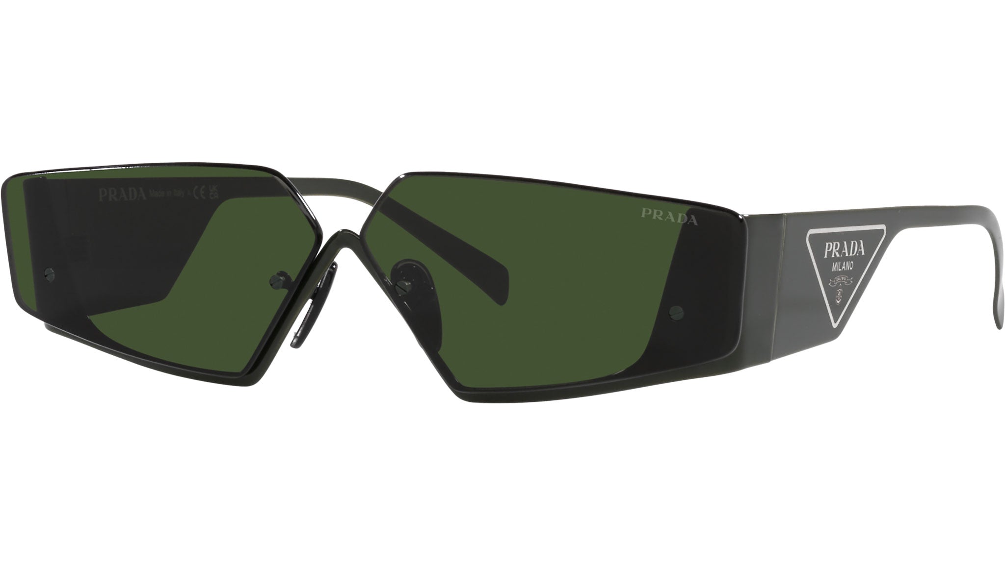 Runway Rectangular Sunglasses in Green - Prada