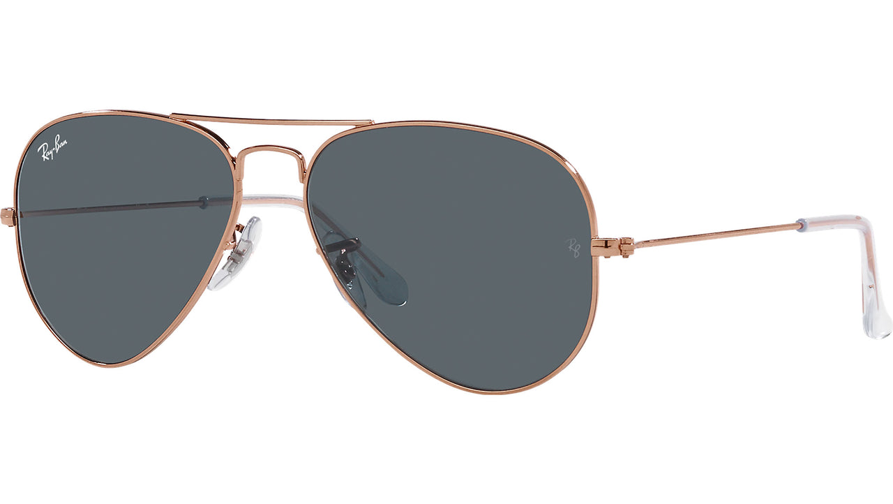 Aviator RB3025 9202R5 Rose Gold Blue