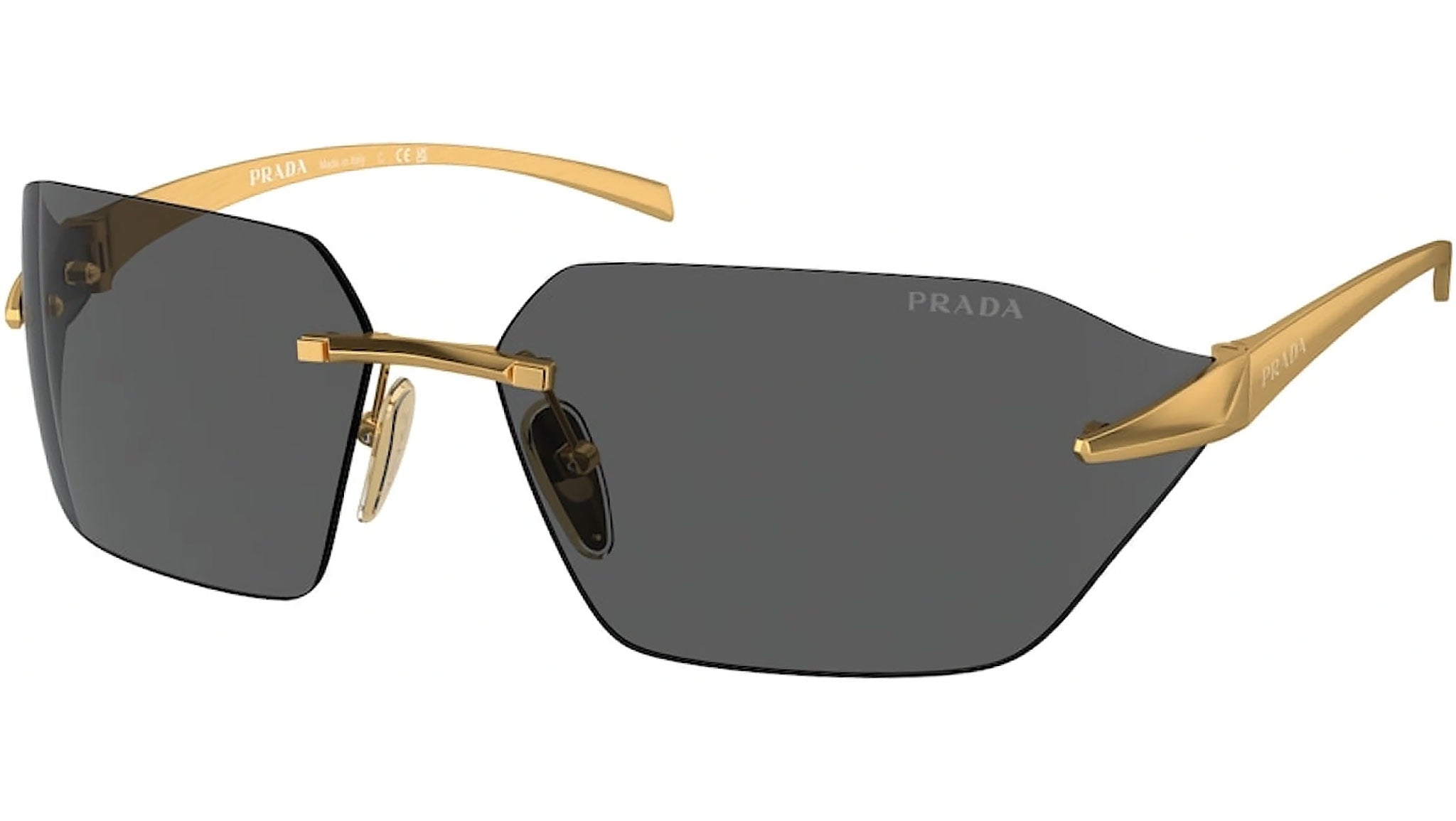 Prada sunglasses outlet black and gold